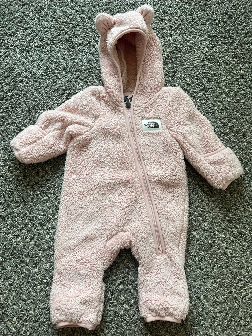 The North Face Pink Fuzzy Fleece One-Piece - Size 0-3 months